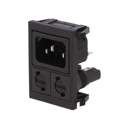 Conector Alimentare AC Soclu Tată 10A 250V IEC 60320 | Electronic-mag.ro | Componente Electronice
