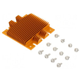 Radiator extrudat cu aripioare BGA aurie 58x61mm | Electronic-mag.ro | Componente Electronice