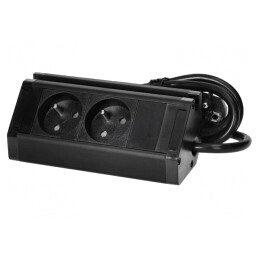 Prelungitor cu prize negru 1,5m 3680W | Electronic-mag.ro | Componente Electronice