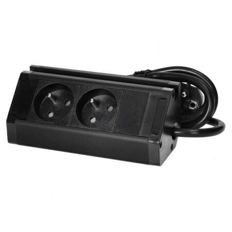 Prelungitor cu prize negru 1,5m 3680W | Electronic-mag.ro | Componente Electronice