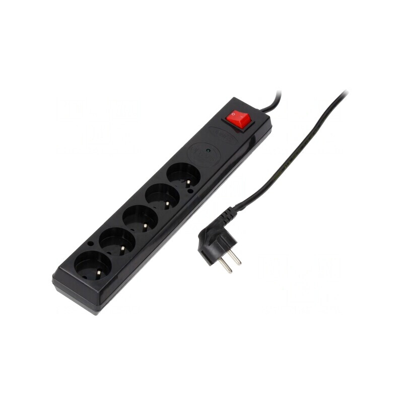 Prelungitor cu Protecție la Supratensiune 5 Prize 10A | Electronic-mag.ro | Componente Electronice