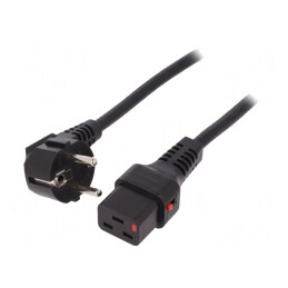Cablu Alimentare CEE 7/7 Ștecăr în Unghi la IEC C19 2m 10A PVC | Electronic-mag.ro | Componente Electronice