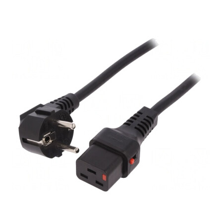 Cablu Alimentare CEE 7/7 Ștecăr în Unghi la IEC C19 2m 10A PVC | Electronic-mag.ro | Componente Electronice