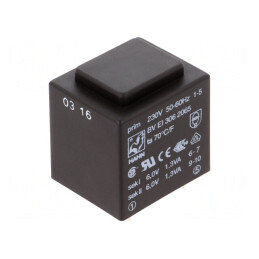 Transformator încapsulat 2,6VA 230V 6V 217mA PCB | Electronic-mag.ro | Componente Electronice