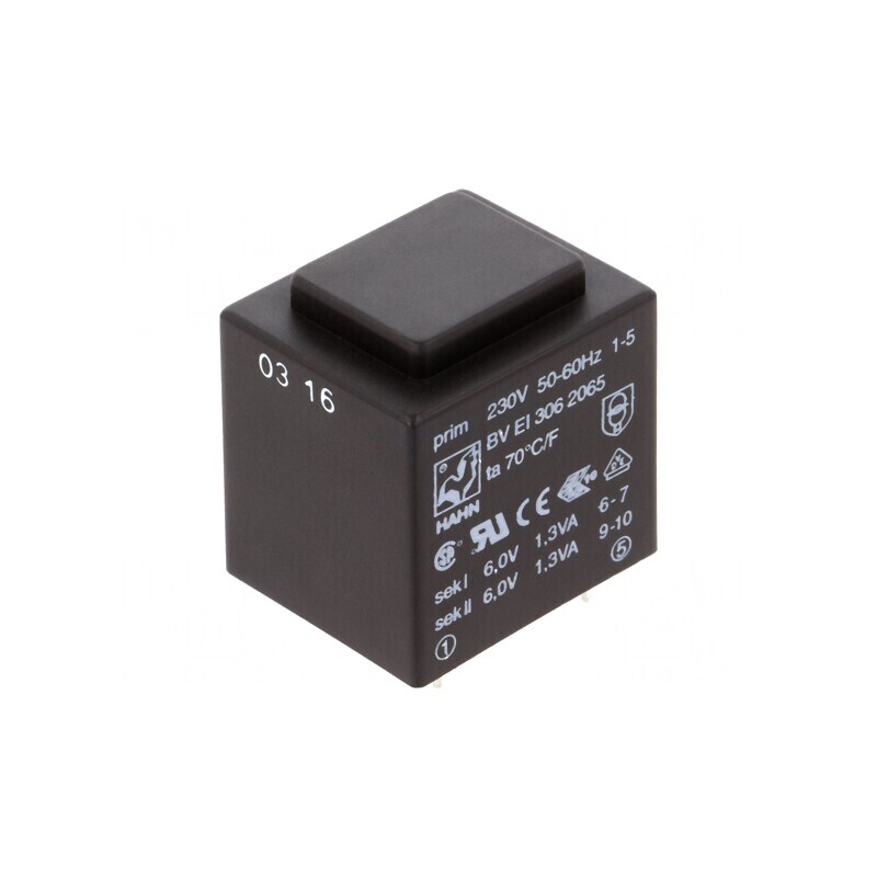 Transformator încapsulat 2,6VA 230V 6V 217mA PCB | Electronic-mag.ro | Componente Electronice