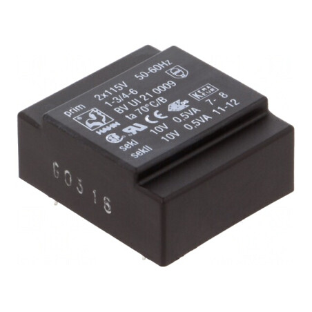 Transformator Încapsulat 1VA 115VACx2 10V 50mA PCB | Electronic-mag.ro | Componente Electronice