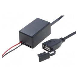 Alimentare auto | USB A soclu | Tens.alim: 7÷12VDC | 5V/2,1A | neagră | C0007-USB