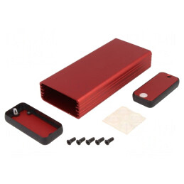 Carcasă Aluminiu Roșu 54x120x23mm | Electronic-mag.ro | Componente Electronice
