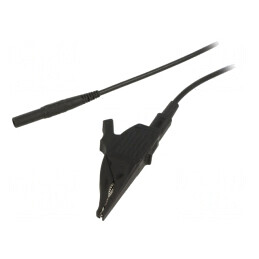 Cablu de măsurare 32A mufă banană 4 mm cu clemă crocodil neagră | Electronic-mag.ro | Componente Electronice