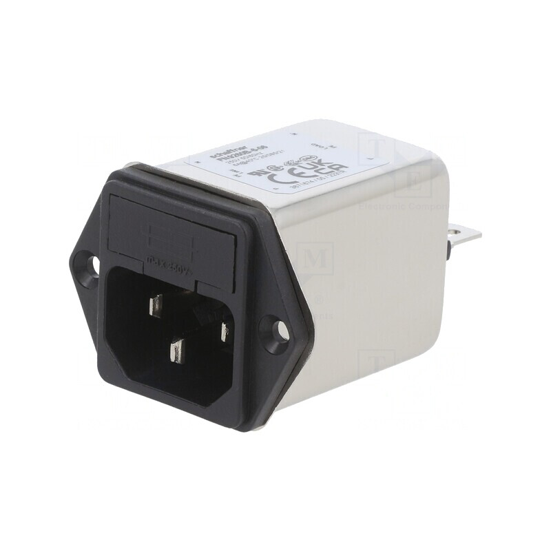 Conector de alimentare AC soclu tată 6A 250VAC C14 | Electronic-mag.ro | Componente Electronice