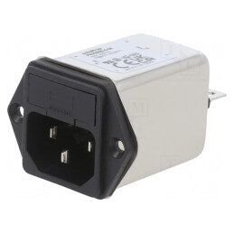Conector de alimentare AC soclu tată 6A 250VAC C14 | Electronic-mag.ro | Componente Electronice
