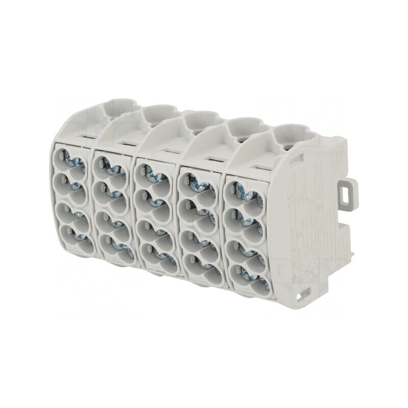 Bloc de distribuție 25mm2 5 piste 20 borne gri | Electronic-mag.ro | Componente Electronice Bloc de distribuție 25mm2 5 piste 20 borne gri | Electronic-mag.ro | Componente Electronice
