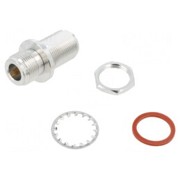 Adaptor N Soclu Drept 50Ω PTFE Aurit | Electronic-mag.ro | Componente Electronice