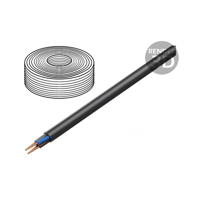 Cablu negru rotund litat Cu 4G10mm2 gumă TITANEX® H07RN-F