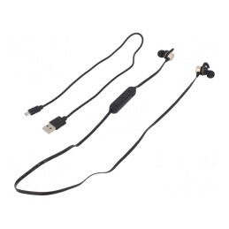 Căști fără fir cu microfon USB negru-auriu 10m | Electronic-mag.ro | Componente Electronice