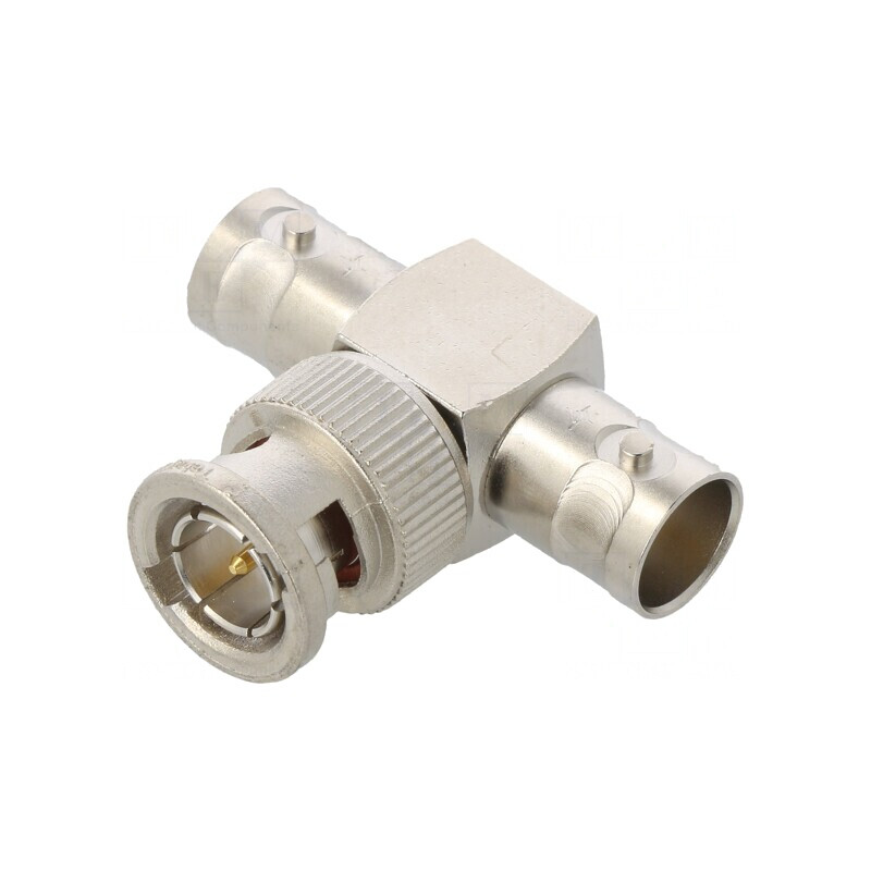 Adaptor T BNC Soclu x2 BNC Mufă 75Ω 4GHz PTFE