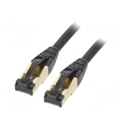 Patch Cord S/FTP Cat 8 LSZH Negru 10m 27AWG | Electronic-mag.ro | Componente Electronice