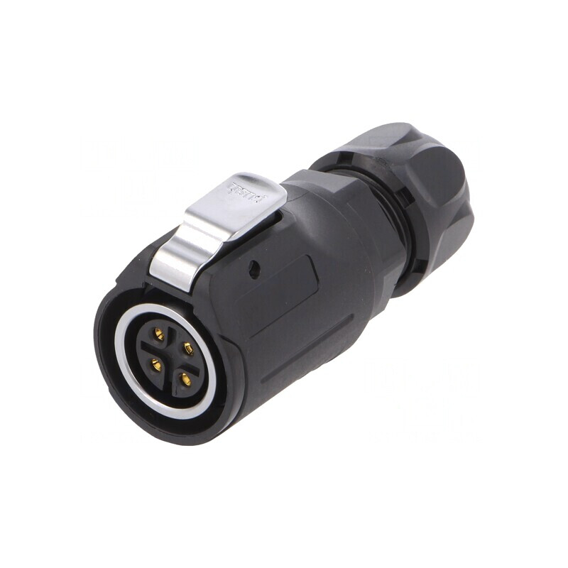 Mufă Conector Circular 4 Pin Lipire Mamă 10A Gold Flash | Electronic-mag.ro | Componente Electronice