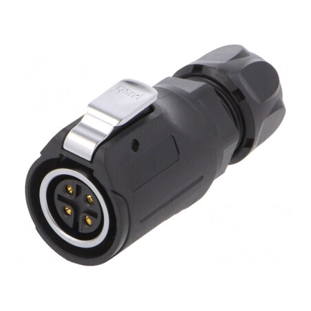 Mufă Conector Circular 4 Pin Lipire Mamă 10A Gold Flash | Electronic-mag.ro | Componente Electronice