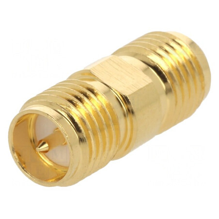 Adaptor RP-SMA Tată la SMA Mamă Reverse 50Ω Aurit | Electronic-mag.ro | Componente Electronice