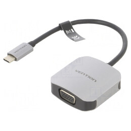 Adaptor D-Sub 15pin USB C 0.15m Negru Gri | Electronic-mag.ro | Componente Electronice