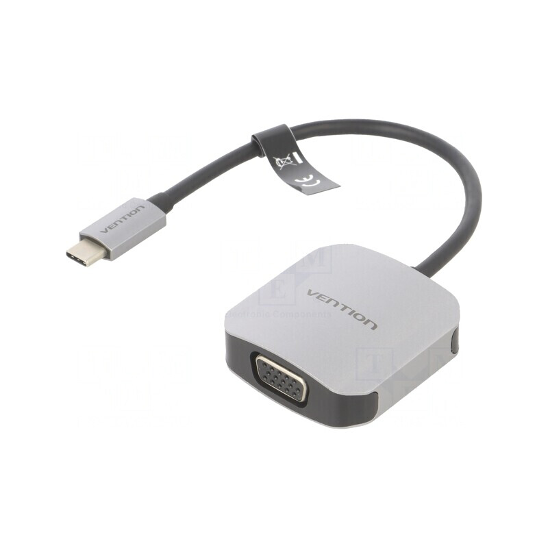 Adaptor D-Sub 15pin USB C 0.15m Negru Gri | Electronic-mag.ro | Componente Electronice