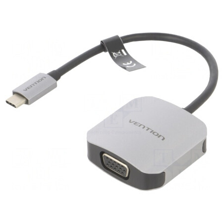 Adaptor D-Sub 15pin USB C 0.15m Negru Gri | Electronic-mag.ro | Componente Electronice