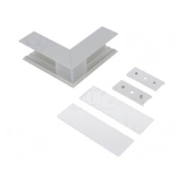 Conector 270° Aluminiu Argintiu VARIO30-02 | Electronic-mag.ro | Componente Electronice