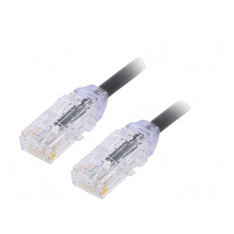 Patch cord UTP negru 1m 28AWG Cat6a | Electronic-mag.ro | Componente Electronice