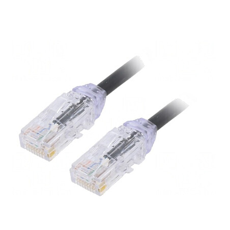 Patch cord UTP negru 1m 28AWG Cat6a | Electronic-mag.ro | Componente Electronice