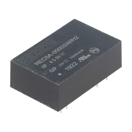 Convertor DC/DC 5W 4.5-9V la 5V 1A DIP24 | Electronic-mag.ro | Componente Electronice