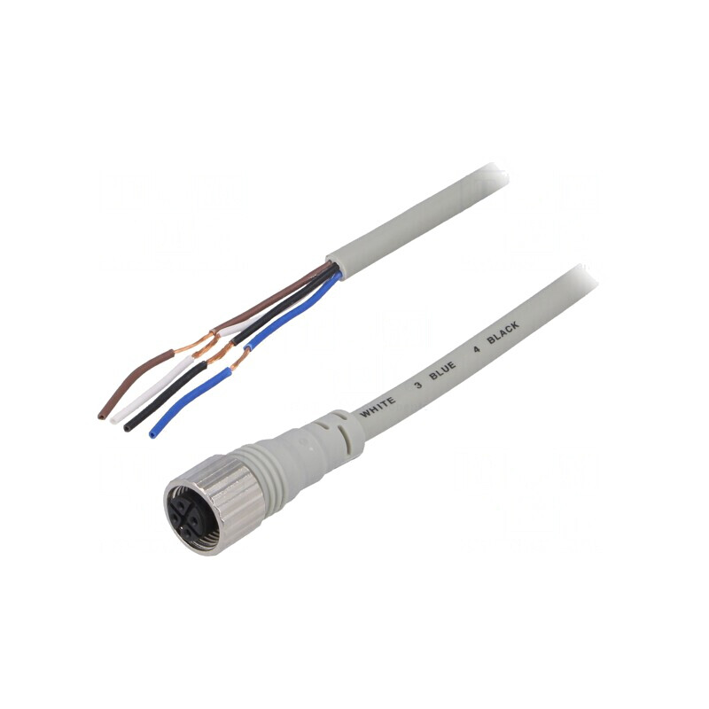 Cablu de Conectare M12 4 Pin 5m Negru | Electronic-mag.ro | Componente Electronice