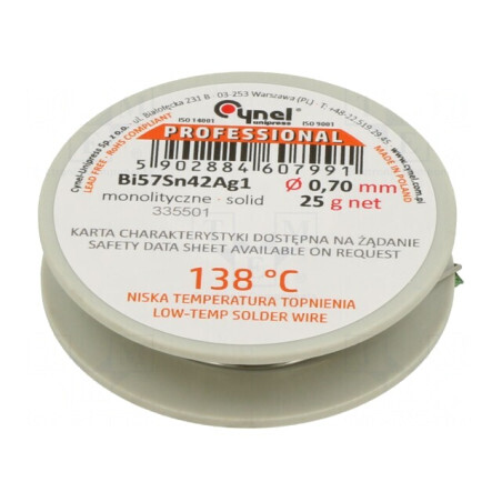 Sârmă de Lipit Fără Plumb 0,7mm 25g | Electronic-mag.ro | Componente Electronice
