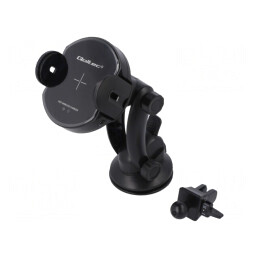 Suport Auto Negru pentru Geam cu Încărcător USB A/C 15W | Electronic-mag.ro | Componente Electronice