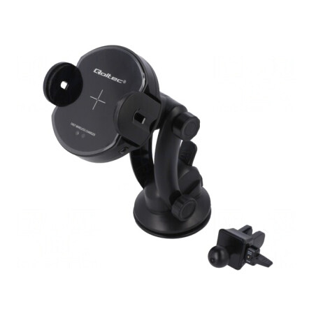 Suport Auto Negru pentru Geam cu Încărcător USB A/C 15W | Electronic-mag.ro | Componente Electronice