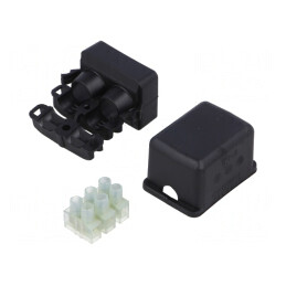 Mufă cu gel RELICON poliamidă IP68 neagră 38mm x 42,5mm | Electronic-mag.ro | Componente Electronice
