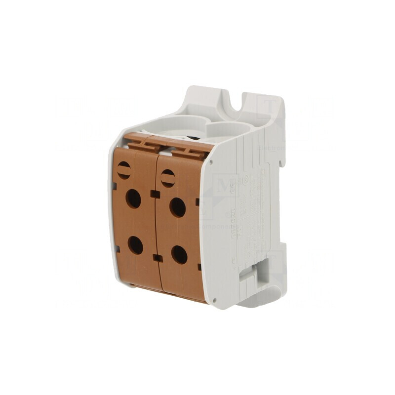 Conector de Șine 95mm2 1 Pista 4 Borne Maro | Electronic-mag.ro | Componente Electronice