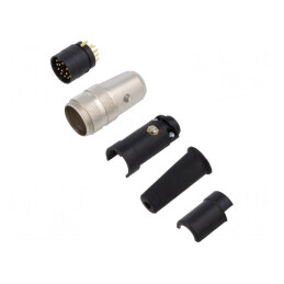 Conector M16 Mufă Tată Lipire pe Cablu 16 PIN 3A 32V Drept | Electronic-mag.ro | Componente Electronice