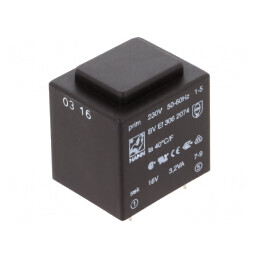 Transformator încapsulat 3,2VA 230V 18V 178mA PCB | Electronic-mag.ro | Componente Electronice