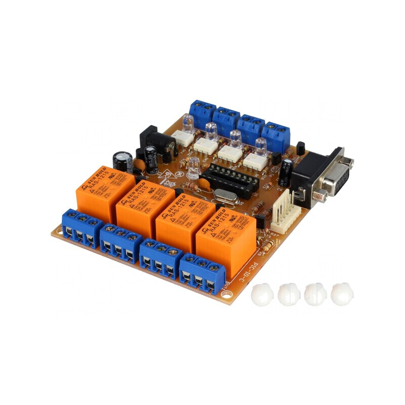 Kit Microchip PIC16 cu Optoizolator și Releu PCB x4 | Electronic-mag.ro | Componente Electronice