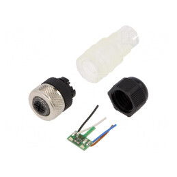Mufă M12 4 PIN mamă cu LED și protecție IP67 | Electronic-mag.ro | Componente Electronice