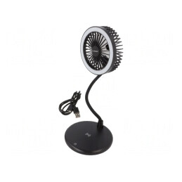 Lampă USB cu ventilator neagră 10W 5V/1A | Electronic-mag.ro | Componente Electronice