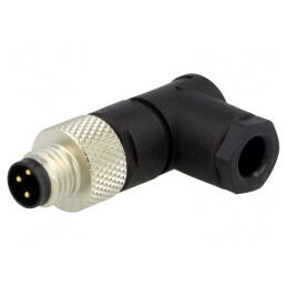 Conector M8 tată 3 PIN unghi 90° pe cablu | Electronic-mag.ro | Componente Electronice