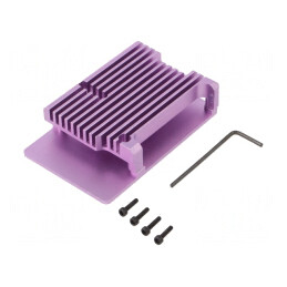 Carcasă Aluminiu Violet Raspberry Pi 4 B | Electronic-mag.ro | Componente Electronice