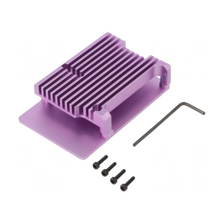 Carcasă Aluminiu Violet Raspberry Pi 4 B | Electronic-mag.ro | Componente Electronice