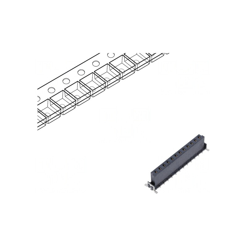 Conector PCB-PCB mamă 12 pini 2,54mm har-flex® Power 18A SMT