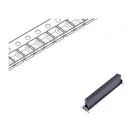 Conector PCB-PCB mamă 12 pini 2,54mm har-flex® Power 18A SMT