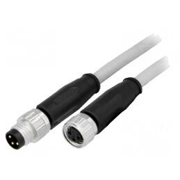 Cablu: pentru senzori/automatizări | M8-M8 | tată | mamă | PIN: 3 | mufă | 21348081380050