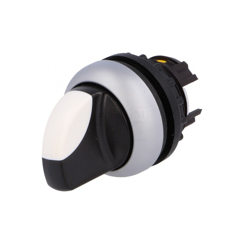Comutator rotativ 22mm alb-negru | Electronic-mag.ro | Componente Electronice