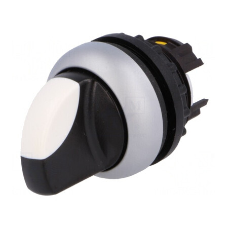 Comutator rotativ 22mm alb-negru | Electronic-mag.ro | Componente Electronice